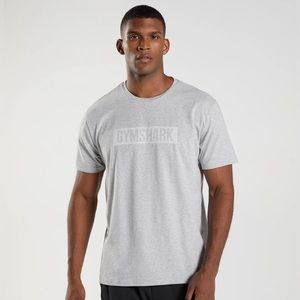 Men’s Gymshark Block T-Shirt Light Grey Marl Medium